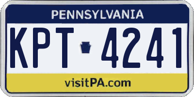PA license plate KPT4241
