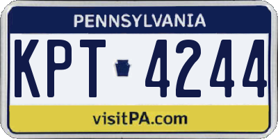 PA license plate KPT4244