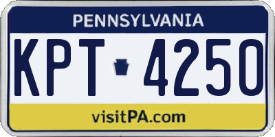 PA license plate KPT4250