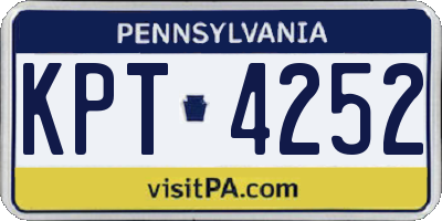 PA license plate KPT4252