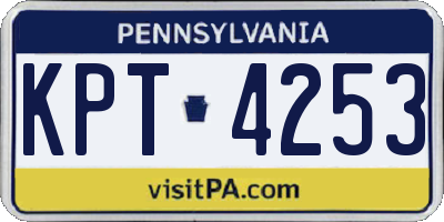 PA license plate KPT4253
