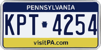PA license plate KPT4254