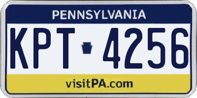 PA license plate KPT4256