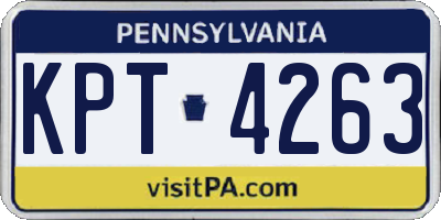PA license plate KPT4263