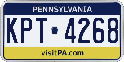 PA license plate KPT4268
