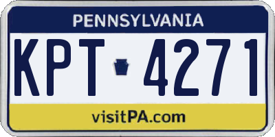 PA license plate KPT4271