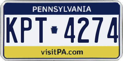 PA license plate KPT4274