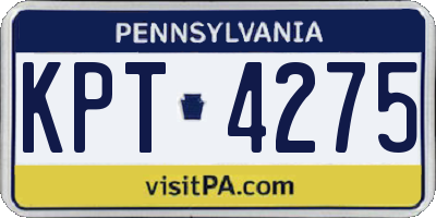 PA license plate KPT4275