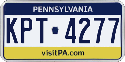 PA license plate KPT4277