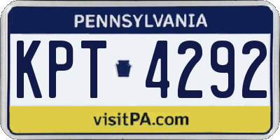 PA license plate KPT4292