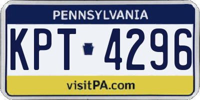 PA license plate KPT4296