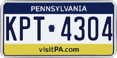 PA license plate KPT4304