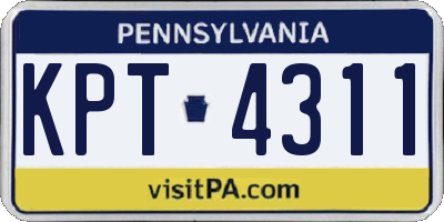 PA license plate KPT4311
