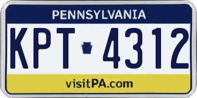 PA license plate KPT4312
