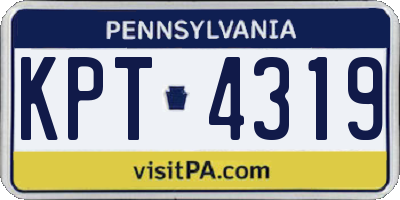 PA license plate KPT4319