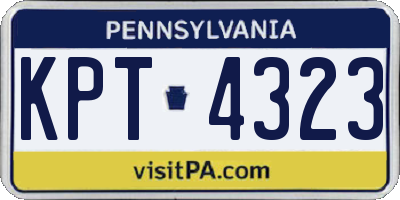 PA license plate KPT4323