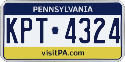 PA license plate KPT4324