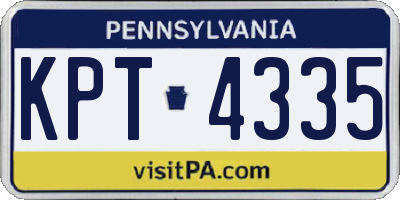 PA license plate KPT4335