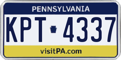 PA license plate KPT4337