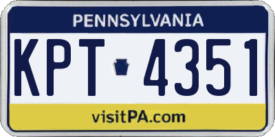 PA license plate KPT4351