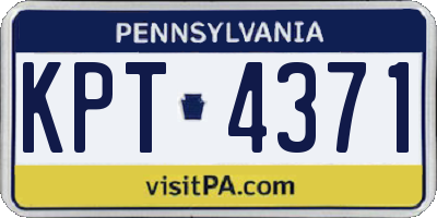 PA license plate KPT4371