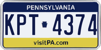 PA license plate KPT4374