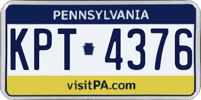PA license plate KPT4376