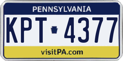 PA license plate KPT4377
