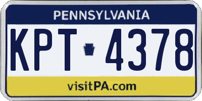 PA license plate KPT4378