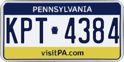 PA license plate KPT4384