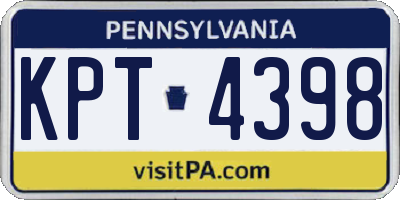 PA license plate KPT4398