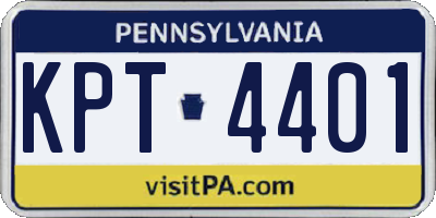 PA license plate KPT4401