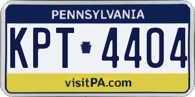 PA license plate KPT4404
