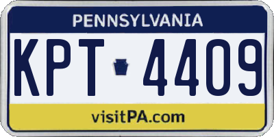 PA license plate KPT4409