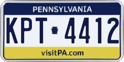 PA license plate KPT4412