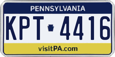 PA license plate KPT4416