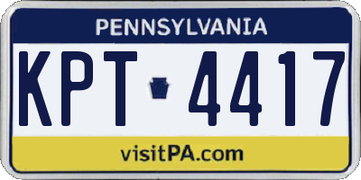 PA license plate KPT4417