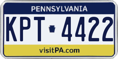 PA license plate KPT4422