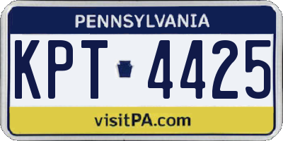 PA license plate KPT4425