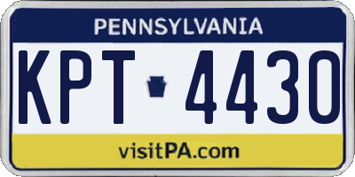 PA license plate KPT4430