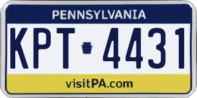 PA license plate KPT4431