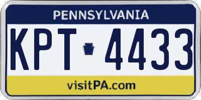 PA license plate KPT4433