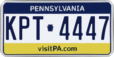 PA license plate KPT4447