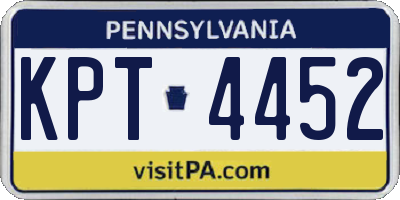 PA license plate KPT4452