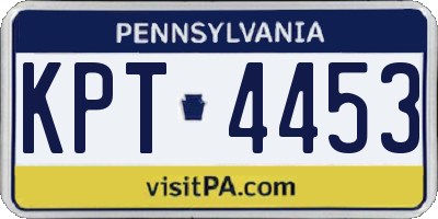 PA license plate KPT4453