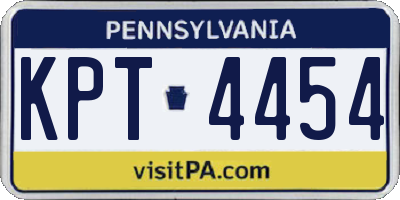 PA license plate KPT4454