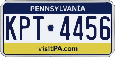 PA license plate KPT4456
