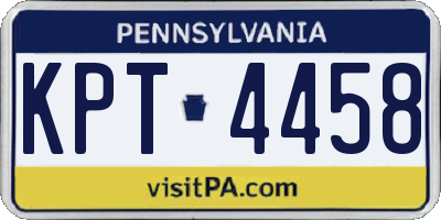 PA license plate KPT4458