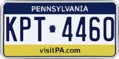 PA license plate KPT4460