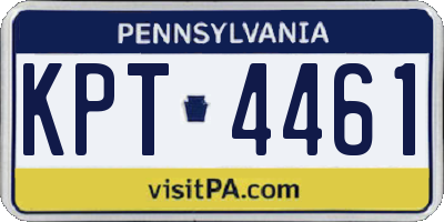 PA license plate KPT4461